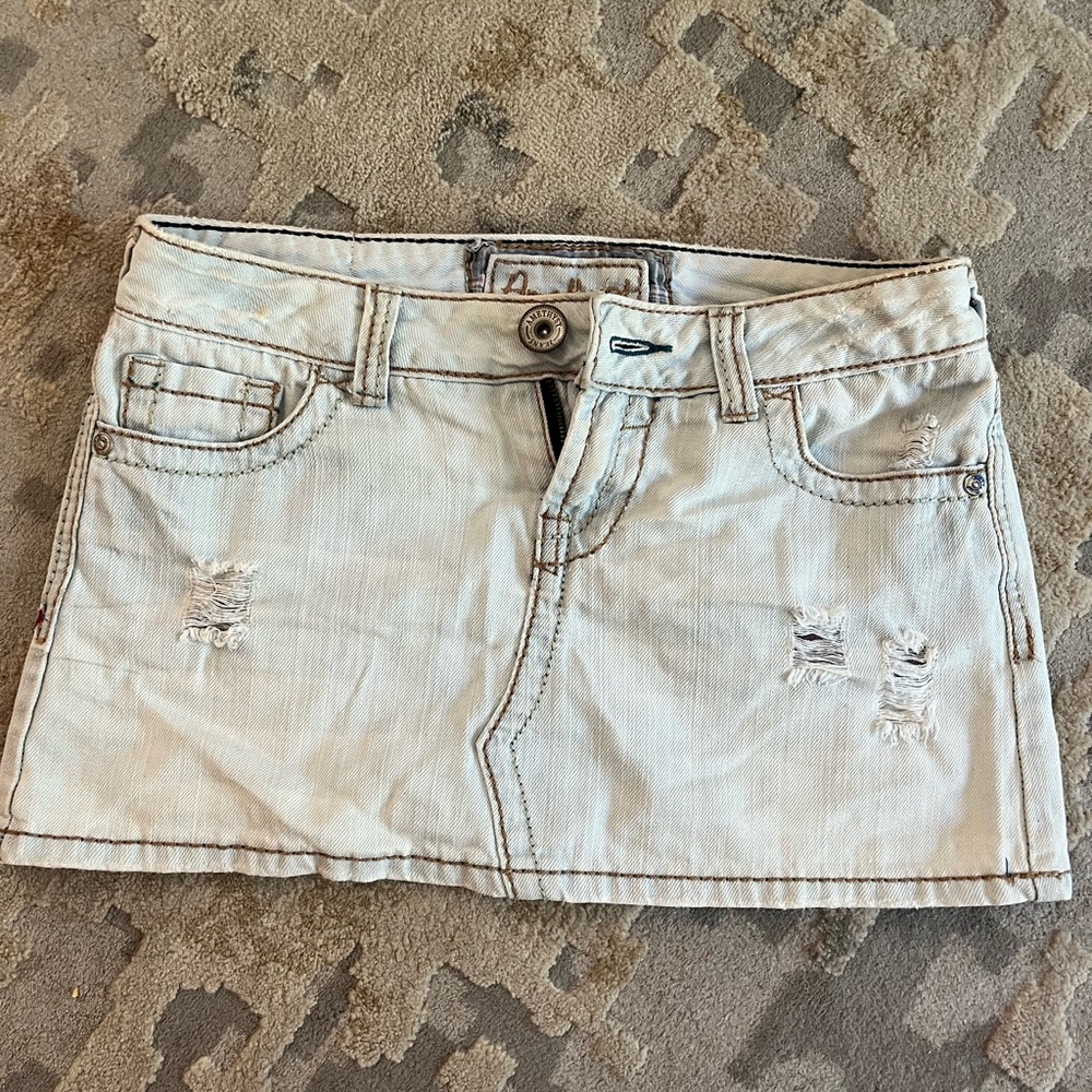 Light wash denim skirt